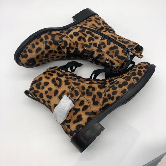 Aerosoles Womens Amie Leopard Combat Boots Tan Size 7.5 M - Picture 6 of 8